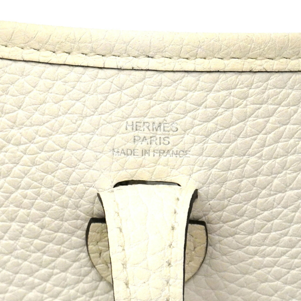 Hermes Evelyne TPM Shoulder Bag, Taurillon Clemence Leather, White, B Stamp, ... - Picture 5 of 9